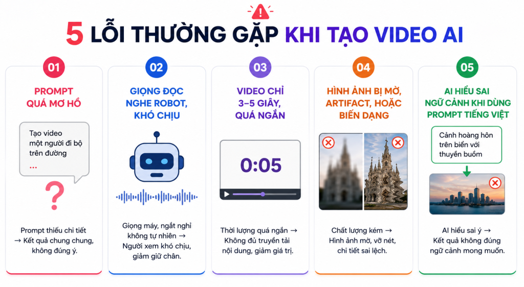 Lỗi Thường Gặp Khi Tạo Video AI từ Văn Bản và Cách Khắc Phục