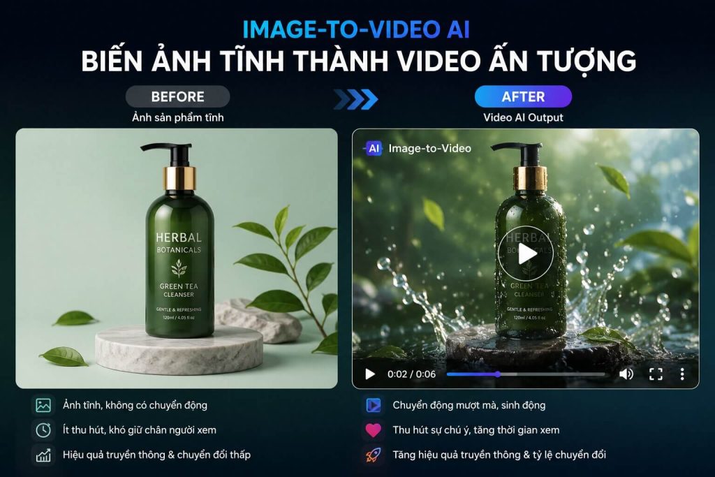 minh họa trực quan giá trị của image-to-video]