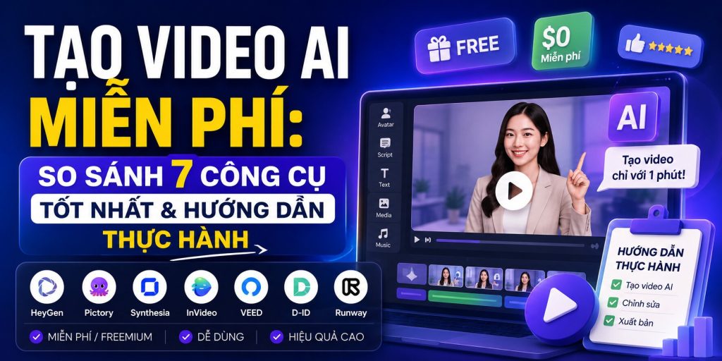Tạo Video AI Miễn Phí: So Sánh 7 Công Cụ Tốt Nhất & Hướng Dẫn Thực Hành