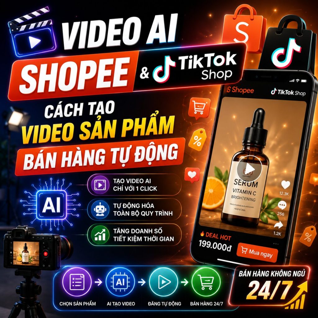Video AI Shopee & TikTok Shop: Cách Tạo Video Sản Phẩm Bán Hàng Tự Động [2026]