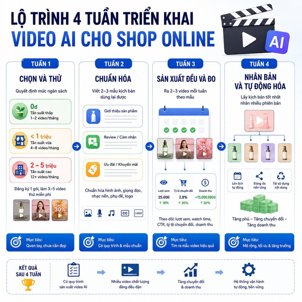 Lộ trình triển khai video AI cho SME trong 30 ngày đầu