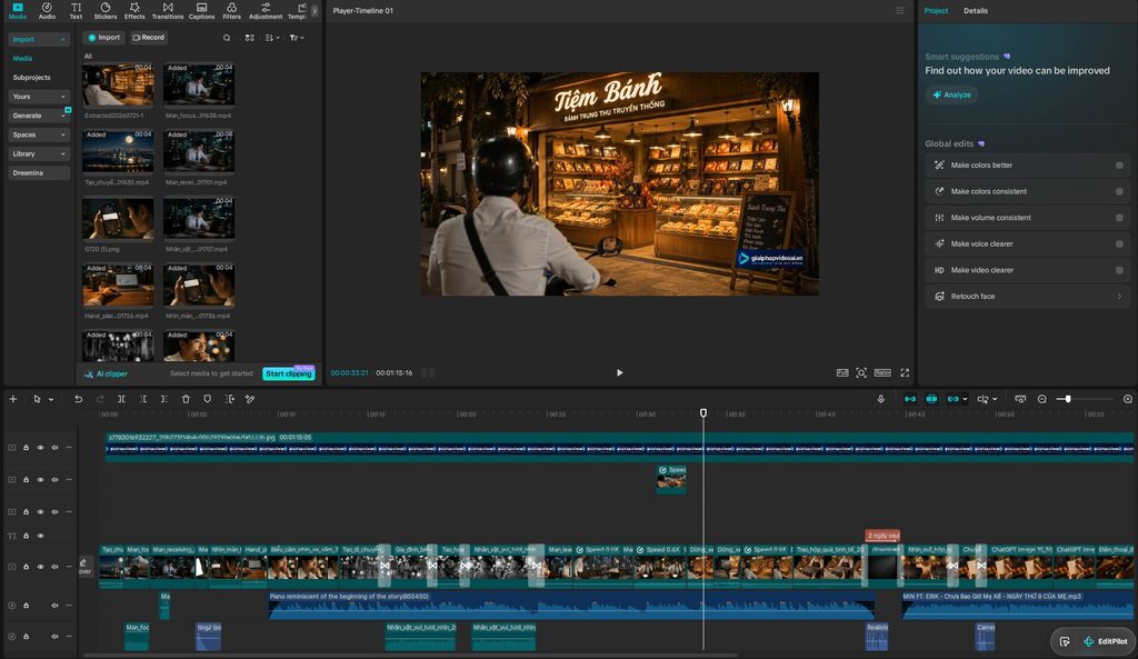 Giai đoạn 5 — Dựng, ghép & hậu kỳ video