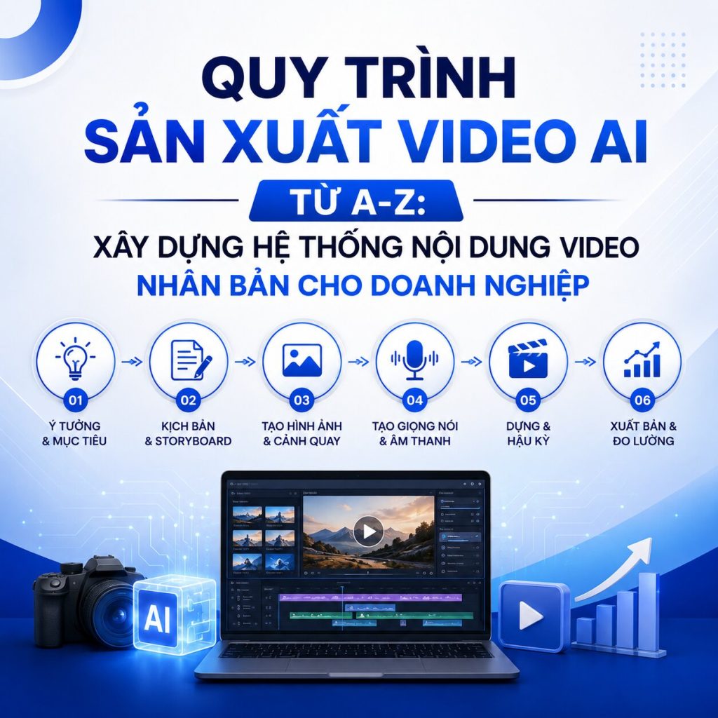 Quy Trình Sản Xuất Video AI Từ A-Z: Xây Dựng Hệ Thống Nội Dung Video Nhân Bản Cho Doanh Nghiệp