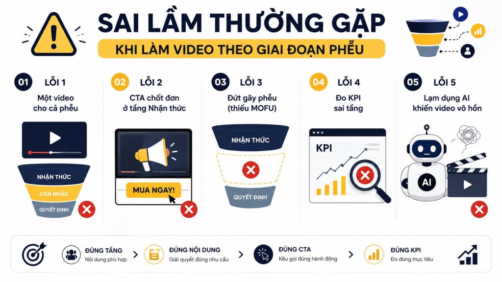 Sai lầm thường gặp khi làm video theo giai đoạn phễu