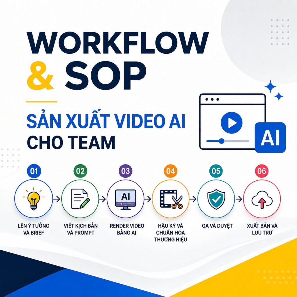 Workflow & SOP Sản Xuất Video AI cho Team: Hệ Thống Tạo Video Có Thể Nhân Bản [2026]